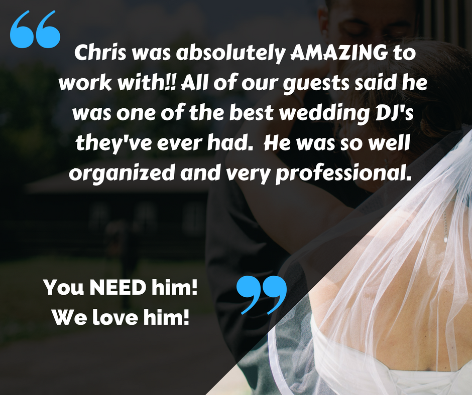 Wedding DJ Reviews - Best Wedding DJ they've ever had Review of DJ Chris Troka with Milwaukee Underground Productions