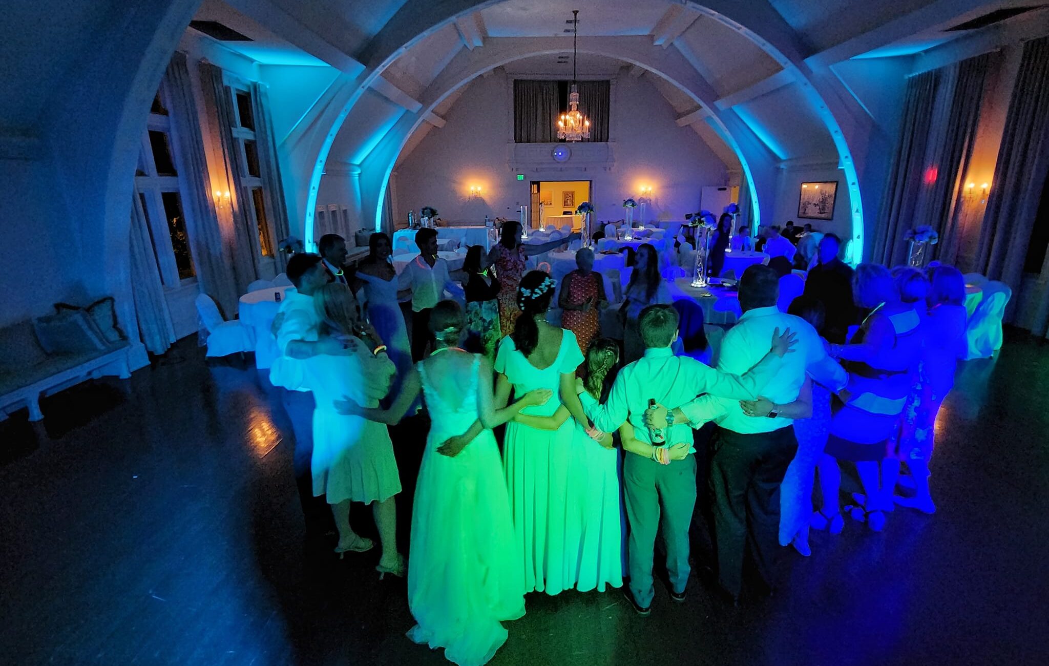 Wedding Guests join in a circle at a Wedding in Milwaukee, WI